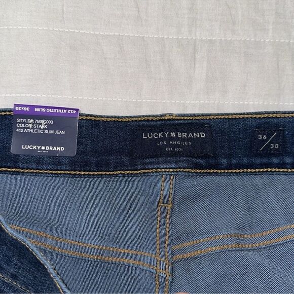 Lucky Brand 36 x 30 412 Athletic Slim Blue Stark Jeans - Picture 11 of 14